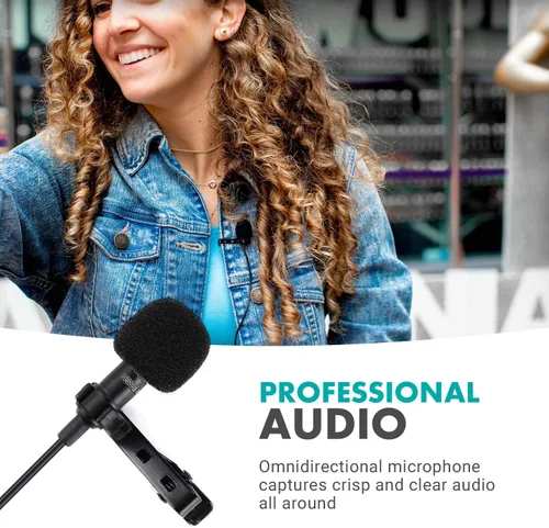 Vista 7 de Movo WMX-20-DUO Sistema de micrófono inalámbrico UHF de 48 canales con 1 receptor, 2 transmisores y 2 micrófonos de solapa compatible con cámaras