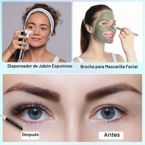 Vista 5 de Zhehao Kit de 80 Piezas de Cepillos para Botellas de Champú de Pestañas, 20 Dispensadores con Bomba de Espuma, 20 Cepillos de Champú para Pestañas