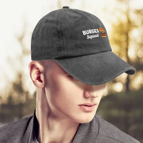 Vista 4 de ZEY Mens Hat Burgerr Squad Hamburger Golf Hat for Men's Outdoor Hats Breathable Baseball Cap Men