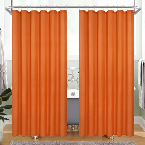 Vista 33 de MitoVilla Forro de cortina de ducha de tamaño medio, 36 x 72 pulgadas, forro de cortina de baño para hotel moderno, forro de ducha negro, lavable