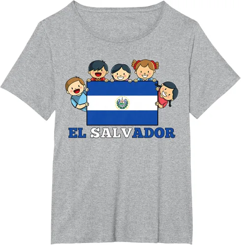 Vista 63 de Camiseta salvadoreña del Mes de la Herencia Hispana con la bandera de El Salvador para niños, Negro