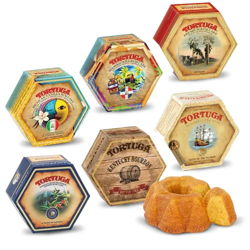Vista 35 de Tortuga - Paquete de regalo de surtido de pasteles de ron caribeño de 4 onzas