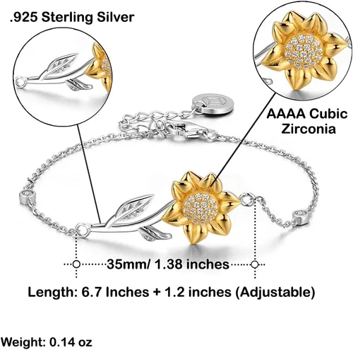 Vista 5 de Best Wife, If Dreams Really do Come True, Then I Will Have Found a Way to Love!, Inspire Holiday Sunflower Bracelet for Wife