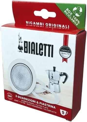 Vista 2 de Bialetti BIA640310 Paquete de 3 juntas + 1 placa, Tz.9, de acero inoxidable