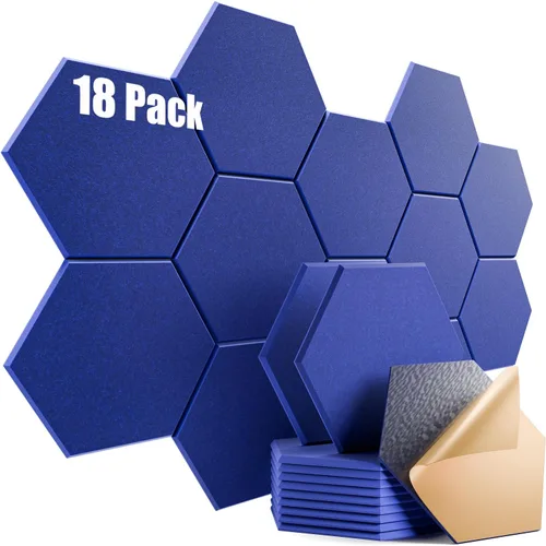 Vista 73 de Paquete de 12 paneles acústicos autoadhesivos de 12 x 10 x 0.4 pulgadas, paneles de espuma a prueba de sonido con alta densidad, elegante diseño