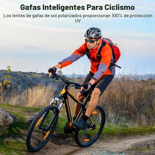 Vista 2 de Gafas inteligentes, gafas de sol polarizadas Bluetooth, micrófono y altavoces integrados, asistente de voz, protección UV, gafas de sol de audio
