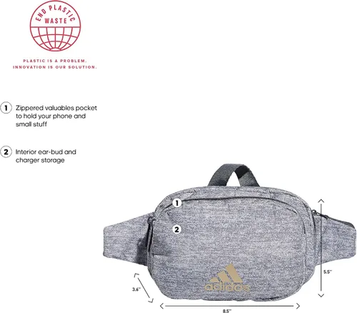 Vista 2 de adidas Debe tener Cintura Pack Jersey GreyOnix Grey Riñonera imprescindible