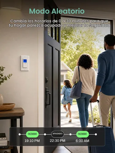 Vista 3 de BN-LINK Interruptor Temporizador Programable de Pared de 7 Días para Luces, Interruptor de Luz Digital Temporizador para Interiores, Polo Simple y 3