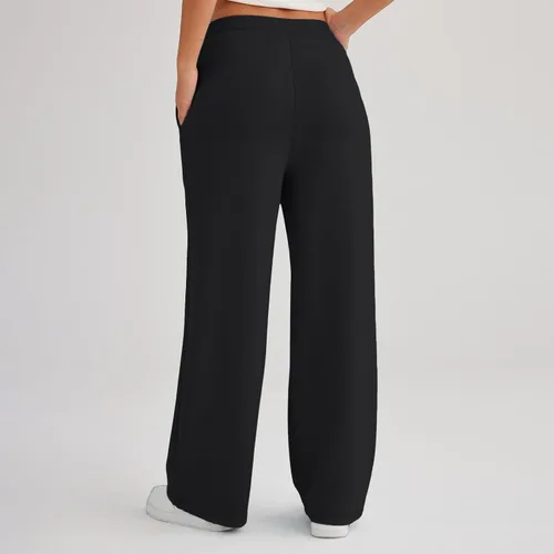 Vista 5 de Gumipy AirEssentials - Pantalones deportivos de pierna ancha para mujer, pantalones de pierna ancha para otoño, holgados, acampanados, cintura alta