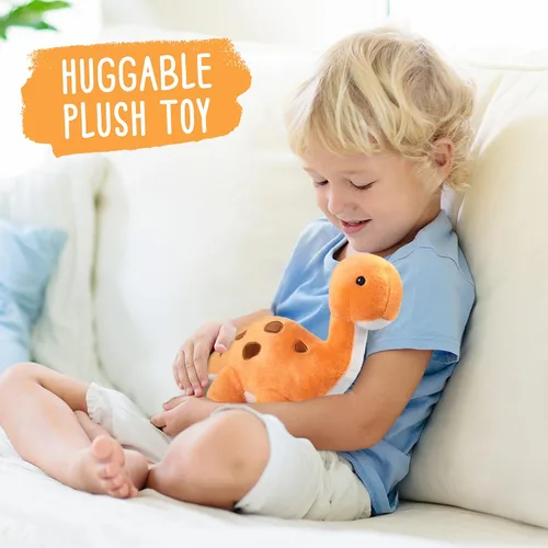 Vista 4 de Benben Animal de peluche de dinosaurio, juguetes de peluche de dinosaurio de 11.5 pulgadas, lindos peluches para niños, brachiosaurio, baby shower