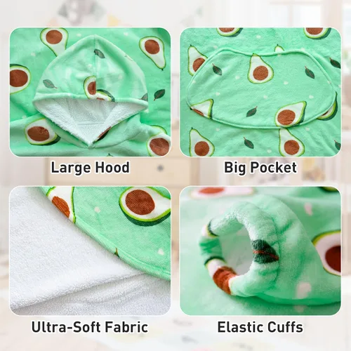 Vista 6 de Moinlizy - Sudadera con capucha tipo manta extragrande, portátil con capucha y bolsillo, de grueso sherpa, para mujeres y hombres adultos