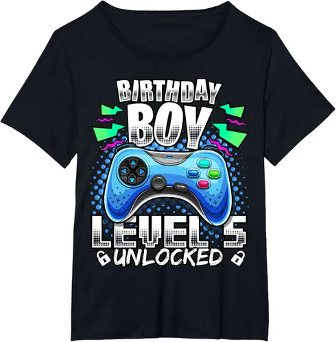 Vista 34 de Camiseta para niños con diseño de videojuegos desbloqueados de nivel 5 Negro