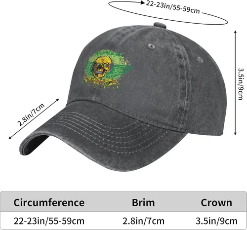 Vista 8 de Cowboy Hat Trendy Hats for Man and Women Djustable Four Season Outdoor Baseball Cap of Hell Skull with Angel Deep Heather
