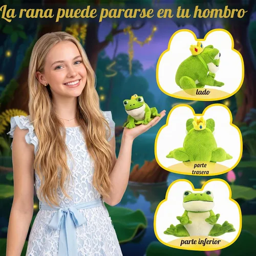 Vista 4 de Peluche de hombro de rana, juguetes de animales de peluche de rana