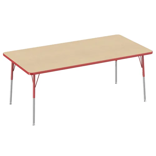 Vista 104 de FDP - Mesa rectangular para actividades escolares y de oficina (24 x 36 pulgadas), patas estándar con deslizadores giratorios, altura ajustable
