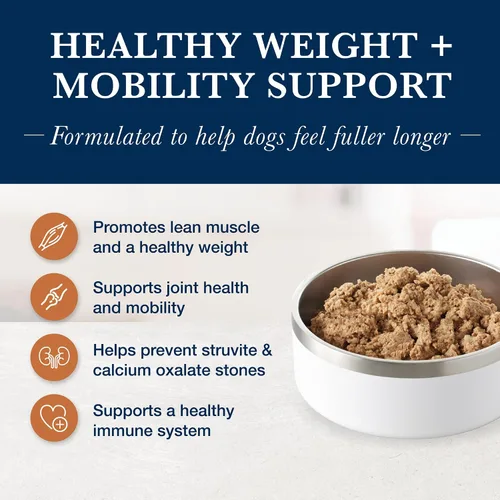 Vista 3 de Blue Buffalo Natural Veterinary Diet W+M Weight Management + Mobility Support - Alimento húmedo para perros, pescado blanco, latas de 12.5 onzas