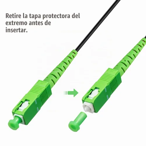 Vista 6 de SC/APC a SC/APC Cable de Fibra Óptica para Internet, Cable de Conexión de Modo Simple Blindado, Cordón de Conexión Óptica de Fibra Óptica - SIMPLEX