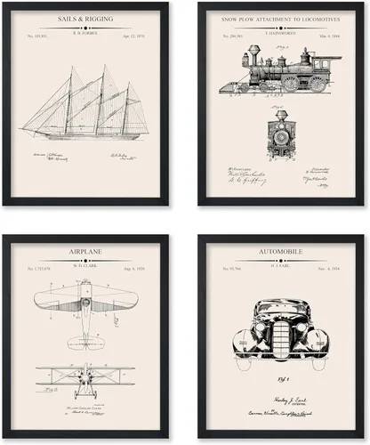 Vista 118 de Poster Master Juego de 6 Pósters Vintage de Planos de Aviación - Impresión de Patente de Avión - Arte de Aeronaves - Arte de Aviación - Arte