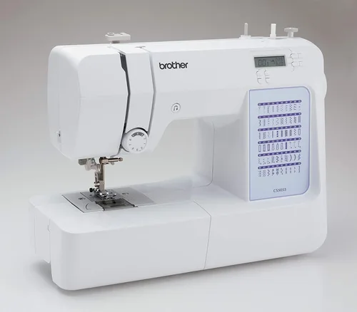 Vista 5 de Máquina de coser computarizada Brother CS5055, 60 puntadas integradas, pantalla LCD, incluye 7 pies y paquete de adornos de 5 pies SA5FTPKG