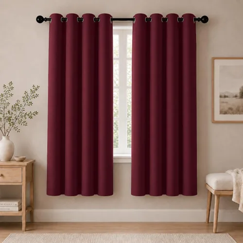 Vista 66 de Cortinas de oscurecimiento de habitación de 45 pulgadas de largo para dormitorio y sala de estar, cortinas térmicas aislantes con ojales