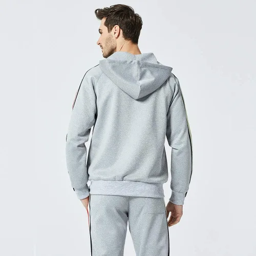 Vista 2 de DUOFIER Chándal deportivo con capucha para hombre, casual, con cremallera completa