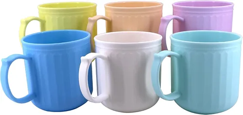 Vista 9 de AOYITE Juego de 4 tazas de café de plástico de 13 onzas con asa, tazas