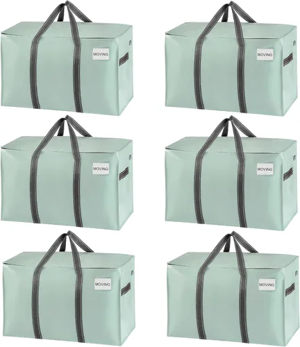 Vista 18 de VENO - Paquete de mudanzas, cajas de almacenamiento para embalaje universitario con tapas alternativas, para dormitorio, extragrande, asas