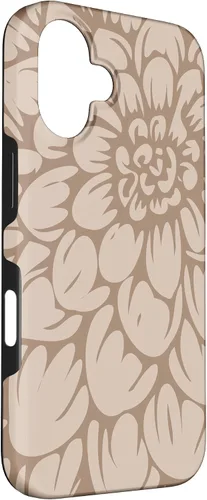 Vista 3 de iPhone 16 Cute Brown and Tan (Beige) Designer Flower Petals Case