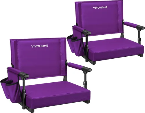 Vista 10 de VIVOHOME Stadium Seats with Back Support, Bleacher Chair for Sports Events Foldable, Easy To Carry, Adjustable Length Shoulder Strap, Two Cup