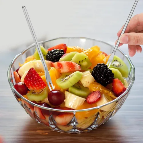 Vista 3 de Tenedores para pepinillos, verde oliva de mango largo de 6.3 pulgadas, ensalada de mango largo de acero inoxidable 18/8, cóctel, postre, frutas