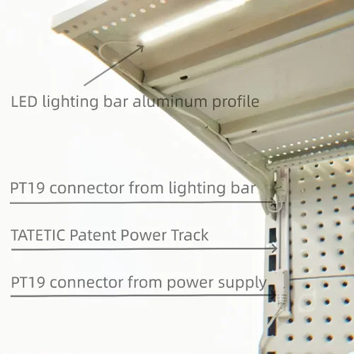 Vista 2 de Kit de luz de góndola al por menor, montaje magnético blanco puro de 6000 K con controlador de 24 V y pista de alimentación para estantes