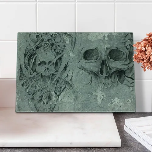 Vista 8 de Lunarable Tabla de cortar con mapa de isla, mapa detallado del tesoro con impresión única de exploración de descubrimiento náutico, tabla de cortar