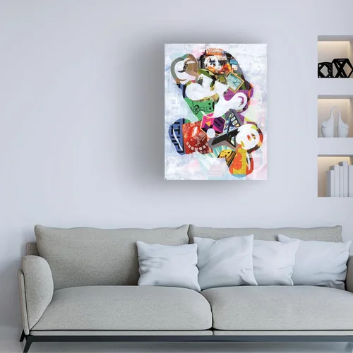 Vista 3 de Lienzo decorativo para pared de Mario by Artpoptart, 14 x 19 pulgadas
