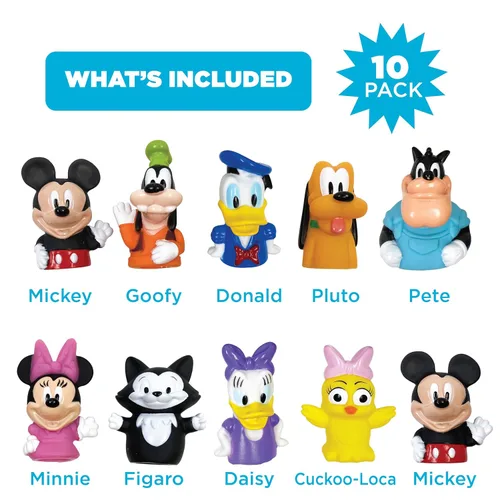 Vista 2 de Disney Mickey & Friends - Juego de marionetas de dedo de 10 piezas, recuerdos de fiesta, historia educativa, juguetes flotantes para piscina y playa