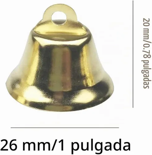 Vista 2 de 60 campanas doradas de 1.024 in/1 pulgada para manualidades, decoración y fabricación de campanas de viento