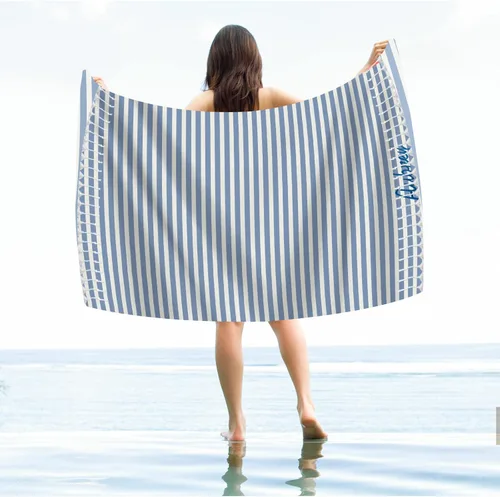 Vista 6 de Toalla de playa personalizada con borlas, toalla de playa turca personalizada de gran tamaño con nombre bordado para adultos y niños, piscina