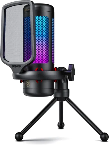 Vista 9 de TONOR - Juego de micrófonos para juegos con brazo de brazo, micrófono de condensador vocal para creadores de contenido, micrófono USB para PC