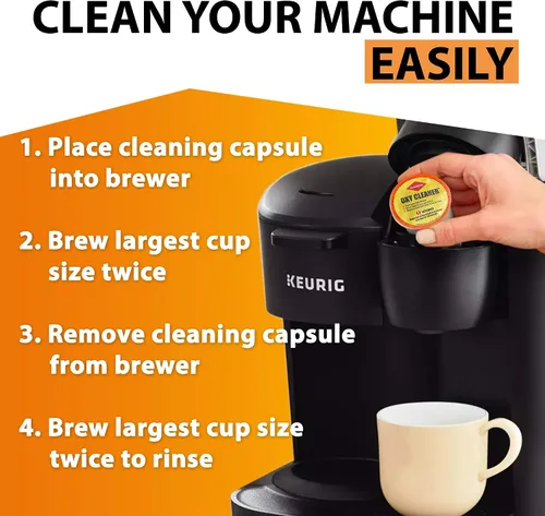 Vista 6 de Cápsulas de limpieza compatibles con K-Cup 2.0 Keurig, quitamanchas, biodegradables, no tóxicas, 6 tazas por paquete.