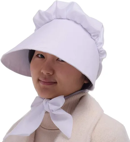 Vista 2 de GRACEART Sombrero campesino Amish Prairie Gorra Mujeres Niñas Pioneer Colonial Bonnet 100% Algodón
