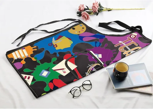 Vista 7 de MBMSO Delantal para profesores de arte, delantal de artista con bolsillos, regalos para profesores de arte, para amantes de los artistas, delantal