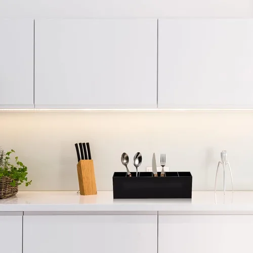 Vista 7 de Paquete de 2 soportes acrílicos para brochas de maquillaje, 6 compartimentos, organizador de lápices, soporte para lápices de escritorio