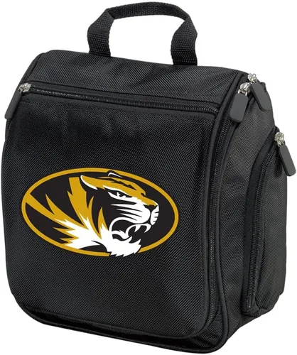 Vista 5 de Bolsas de aseo de la Universidad de Missouri o kit de afeitado Mizzou para hombres, bolsa de viaje colgante para la noche, Gris, Organizador