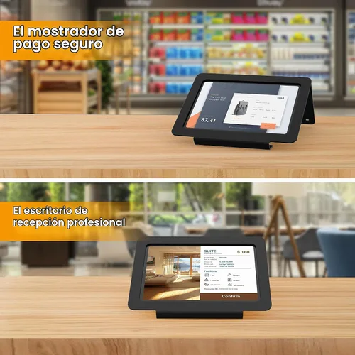 Vista 3 de Soporte de escritorio para tableta, todo de metal ergonómico 30 con bloqueo de cable de seguridad para oficina, mostrador de puntos de venta