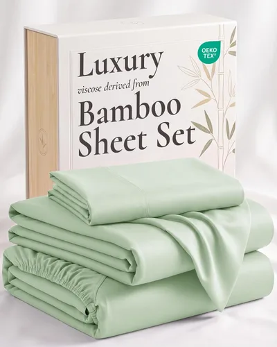 Vista 29 de Hotel Sheets Direct - Juego de sábanas 100% viscosa derivada de bambú tamaño individual - sábanas refrescantes con 1 funda de almohada 01-Blanco