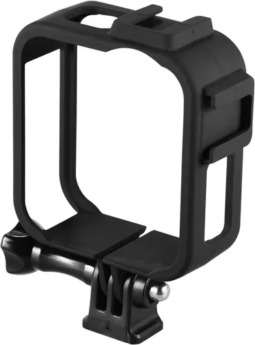Vista 9 de Andoer Funda de cámara de acción para cámara de plástico con marco protector de carcasa de vlog con soportes dobles de zapata fría para cámara