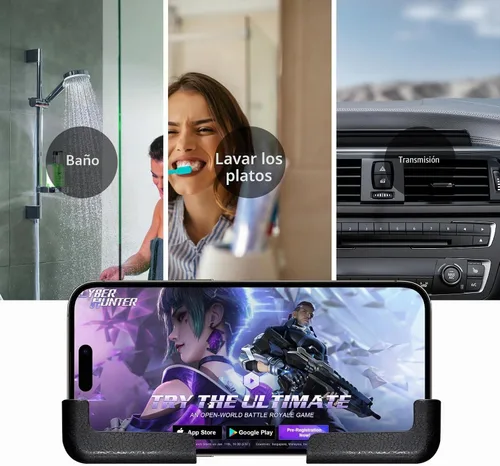 Vista 6 de Dickno 2 soportes multifuncionales para teléfono móvil, ancho ajustable, soporte de teléfono para tablero de automóvil, soporte para teléfono
