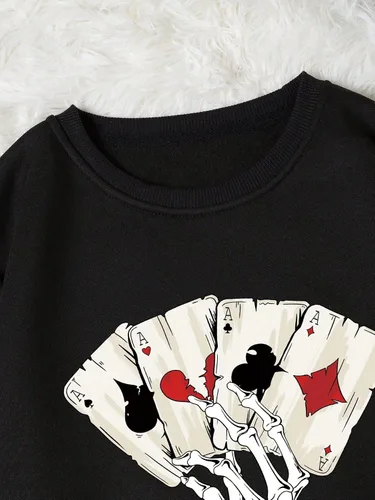 Vista 3 de SOLY HUX Women's Graphic Skeleton Print Sweatshirt Long Sleeve Crew Neck Pullover Tops