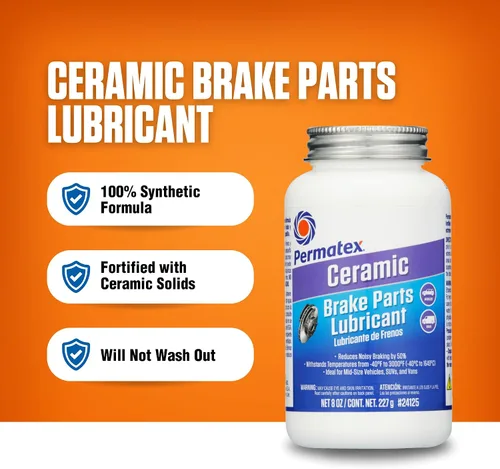 Vista 5 de Permatex 24125 Lubricante de cerámica para piezas de freno extremo, 8 onzas, paquete de 1 Lubricante de piezas de freno extremo de cerámica