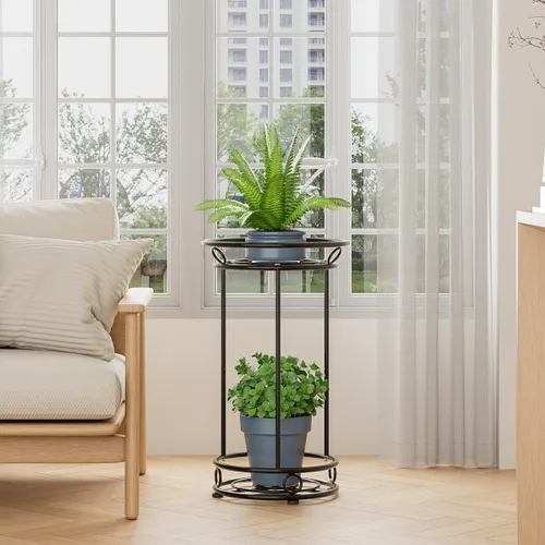 Vista 3 de YIUKEA - Soporte para plantas para interiores y exteriores - Estante organizador alto de varios niveles de metal para macetas, exhibidor de flores