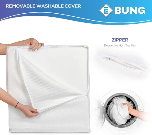 Vista 5 de Ebung Almohada de espuma viscoelástica para piernas, elevación de piernas de gel refrescante con funda extraíble para hinchazón, circulación